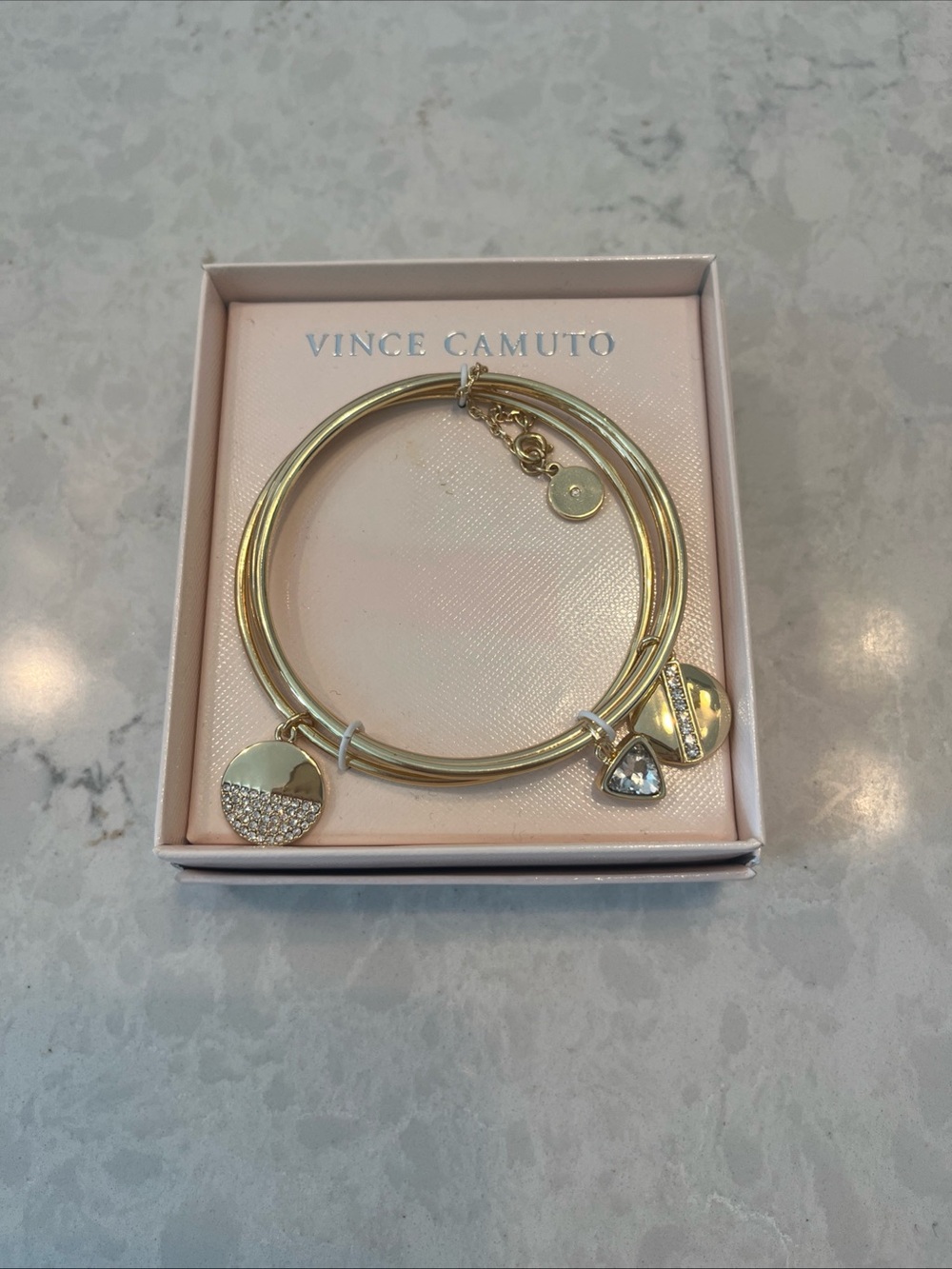 Vince Camuto Gold Charm Bangle Bracelet Set